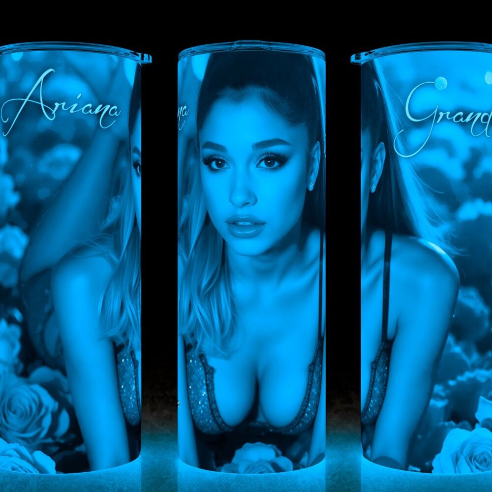 Glow in the Dark Ariana Grande Purple Rose Cup Mug Tumbler 20oz